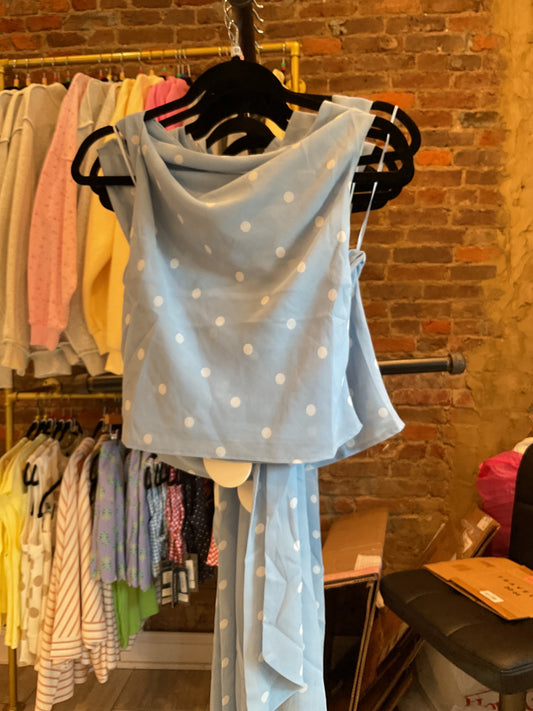 Blue Polka Dot Top