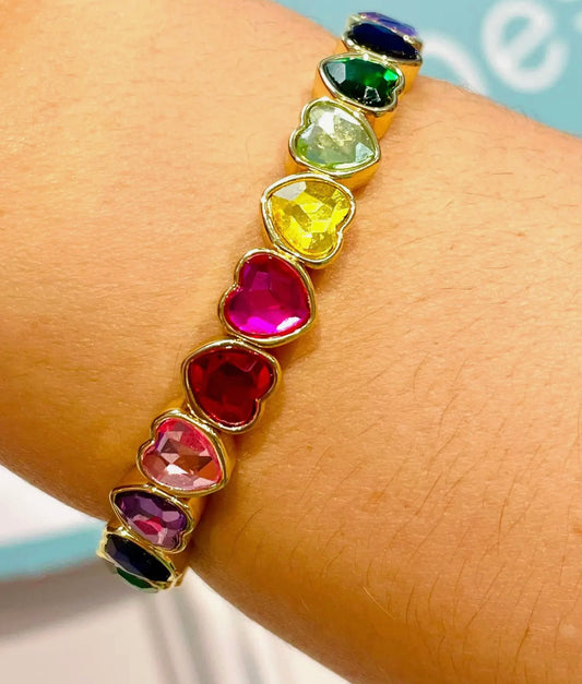 Rainbow Heart Bracelet