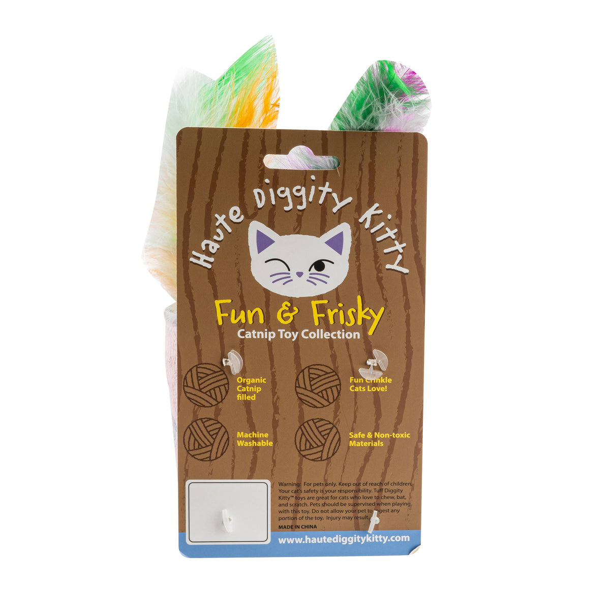 Olicat Cherry + Orange Catnip Toys with Feathers
