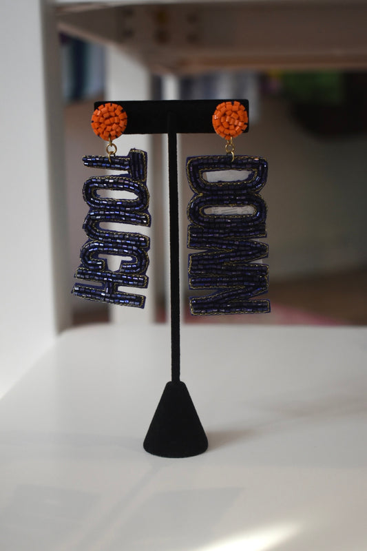 Blue & Orange Touchdown Earrings