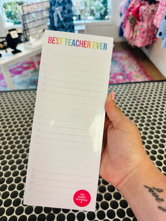 Best Teacher Ever List Pad
