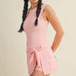 Gingham Print Sleeveless Wrap Tie Front Dress