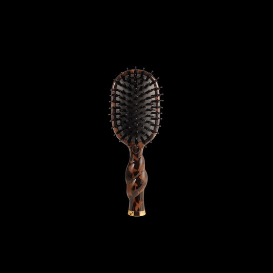 Mini Boar Bristle Hair Brush (Tortoise)