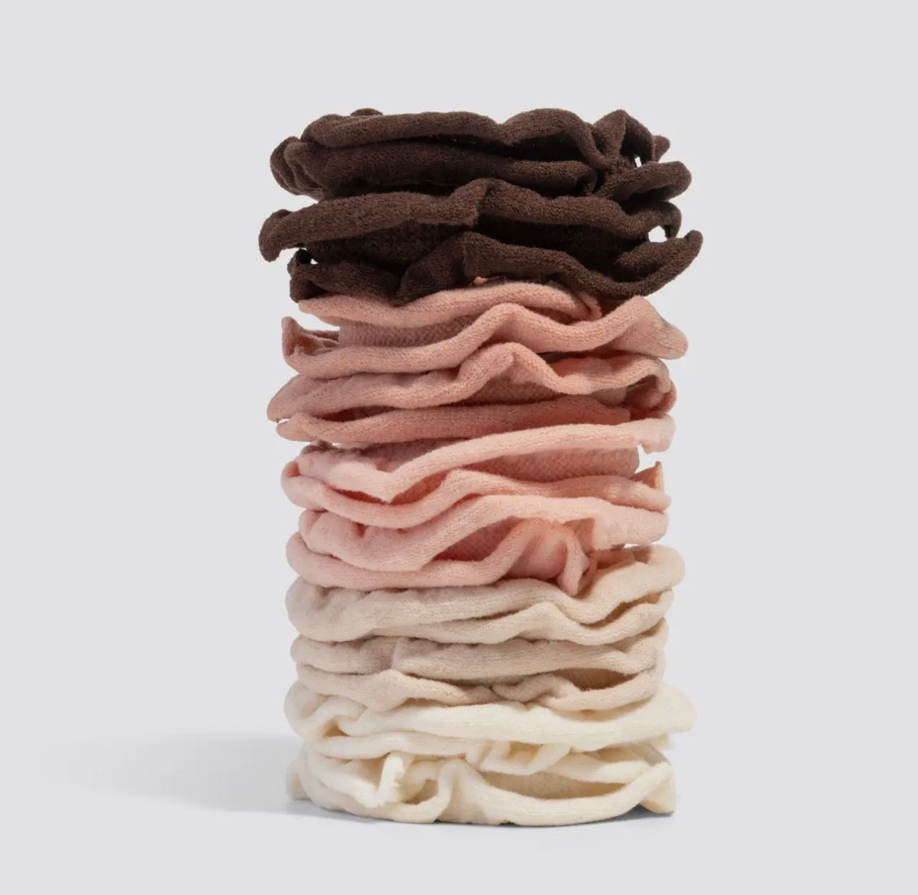 Recycled Fabric Petal Hair Elastics 10pc Set - Blush