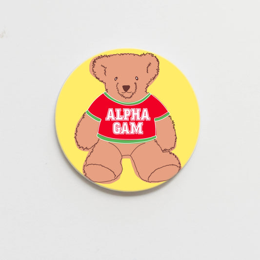 Alpha Gamma Delta Teddy Bear Button - 3.00 inch