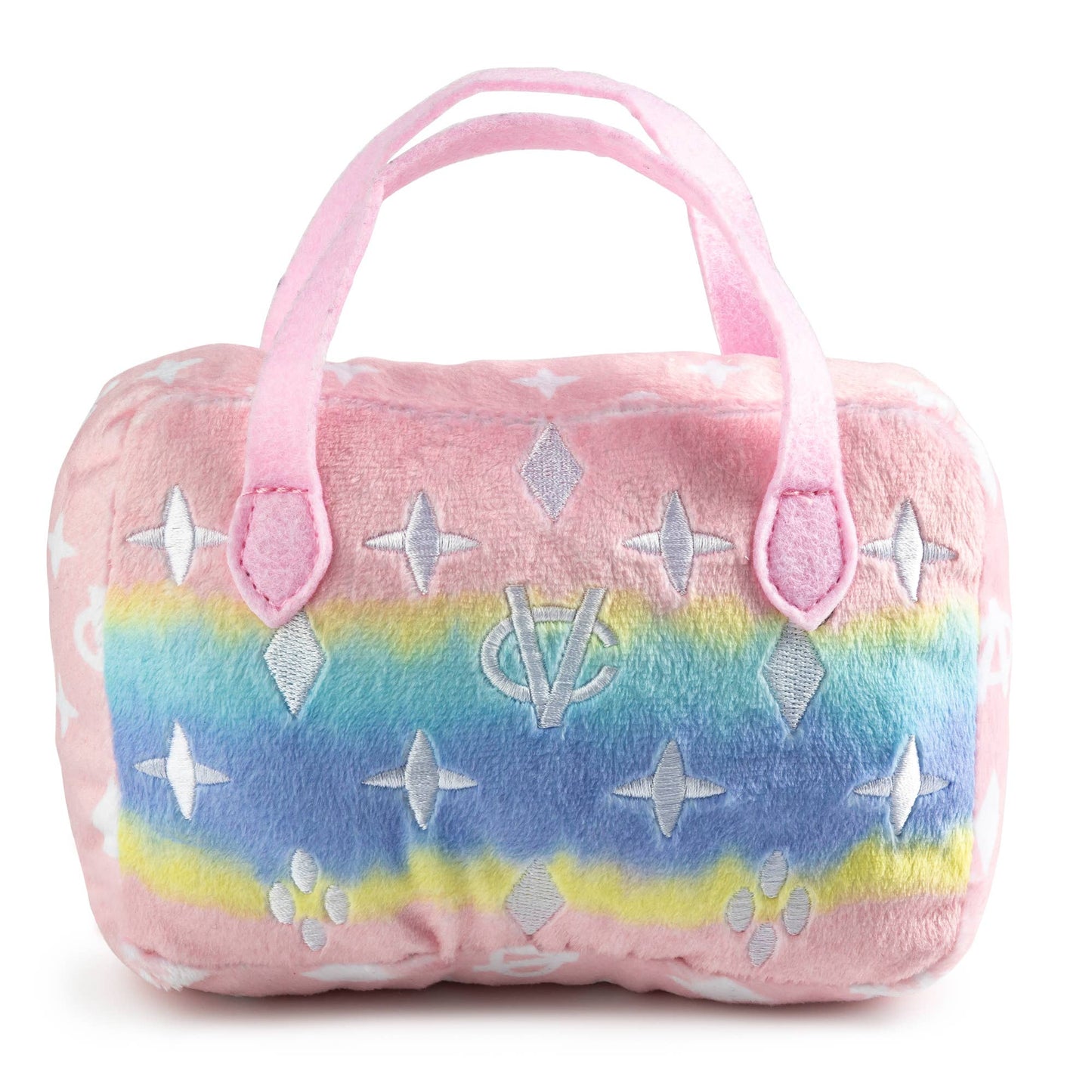 Pink Ombre Chewy Vuiton Handbag | Plush Squeaker Dog Toy