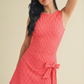 Gingham Print Sleeveless Wrap Tie Front Dress