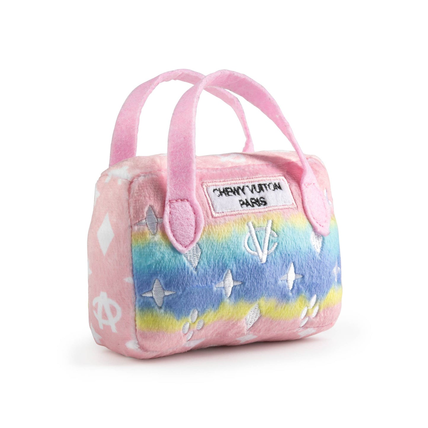 Pink Ombre Chewy Vuiton Handbag | Plush Squeaker Dog Toy