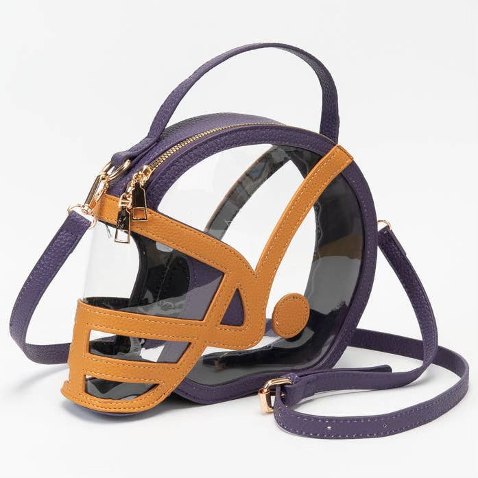 Purple & Mustard Helmet Clear Bag