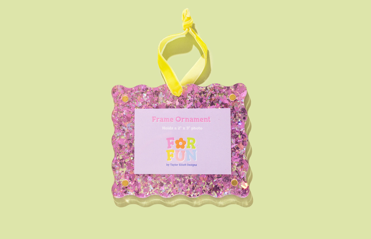 Purple Confetti Frame Ornament