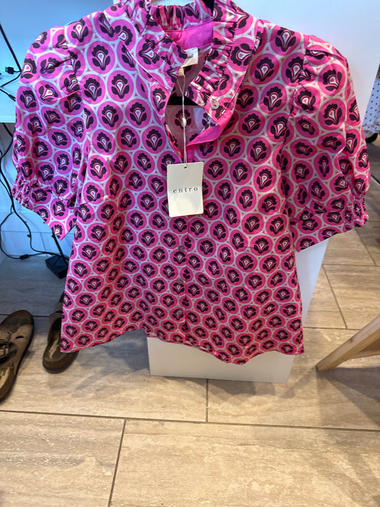 Pink Floral Button Up