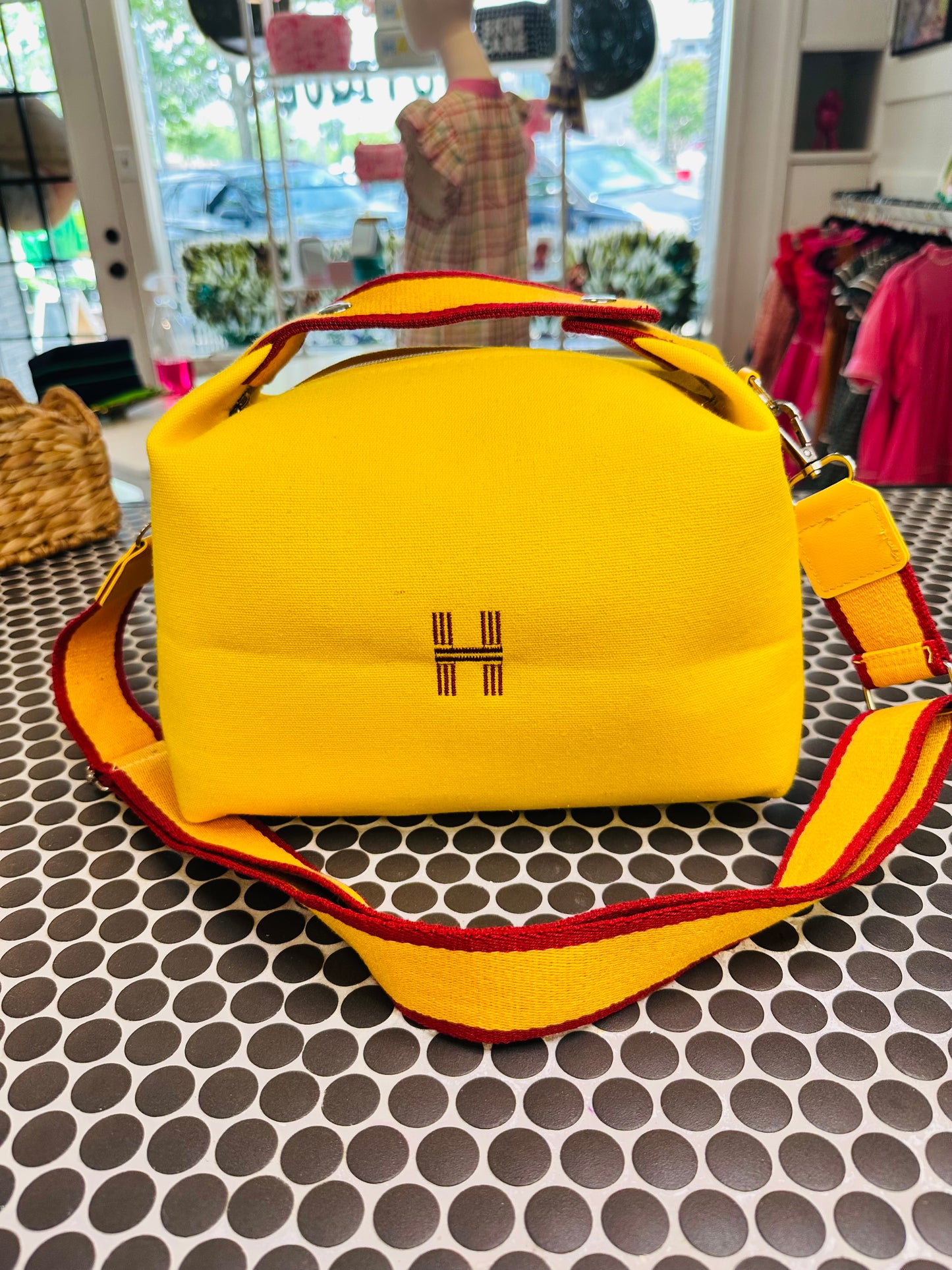 Large H Cosmetic Bags W/ Strap