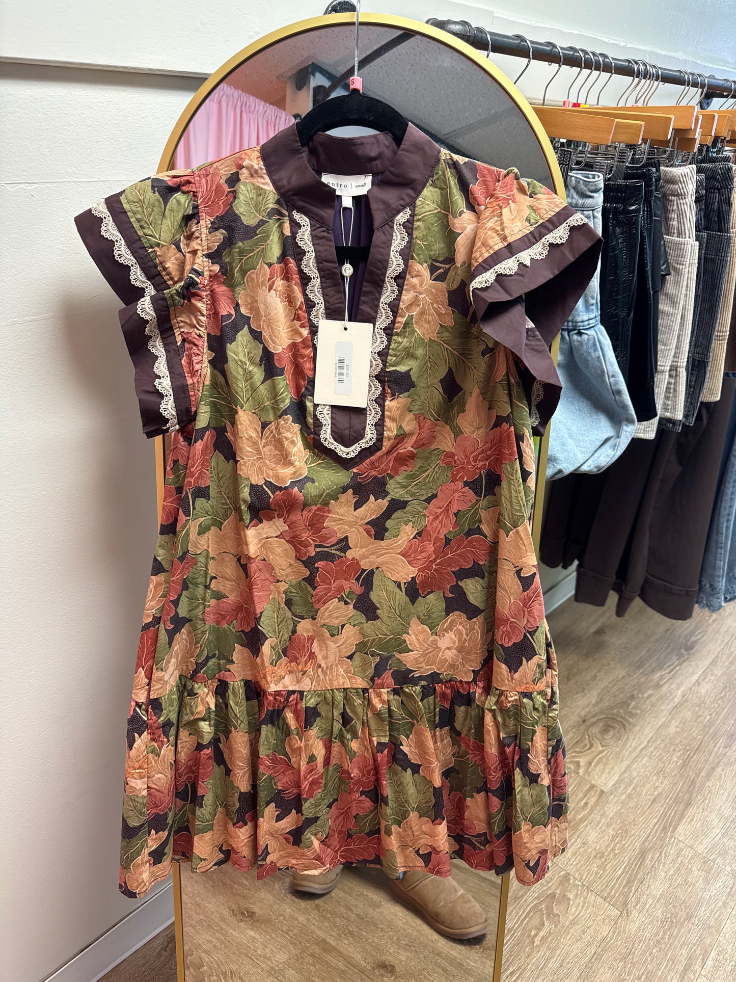 Autumn Leave Ruffle Dress