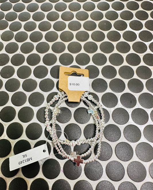 Silver Beaded Bracelets
