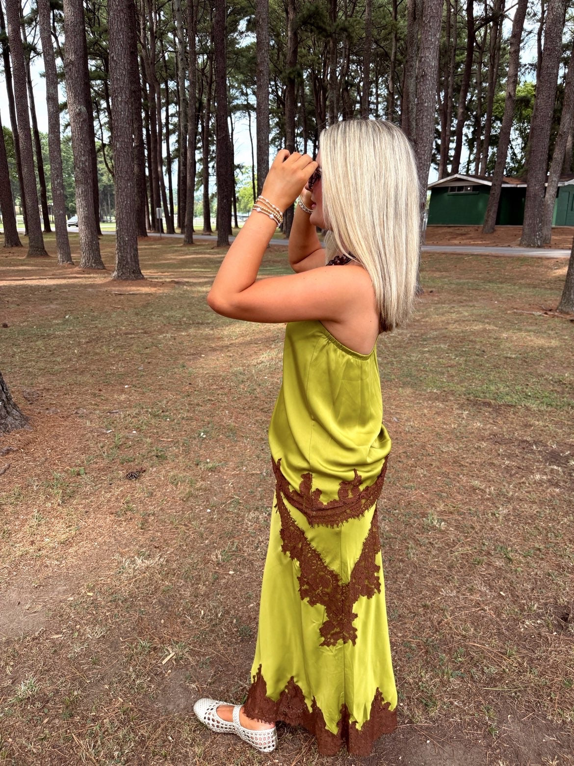 Brown & Green Laced Set