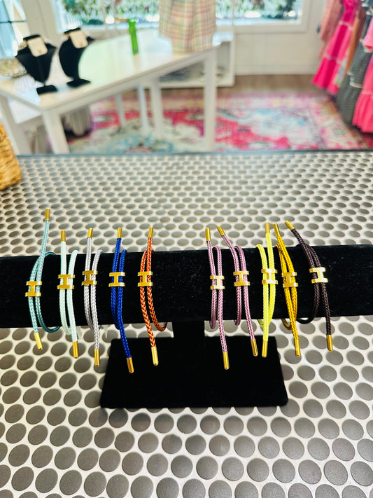 H Adjustable Cable Bracelet