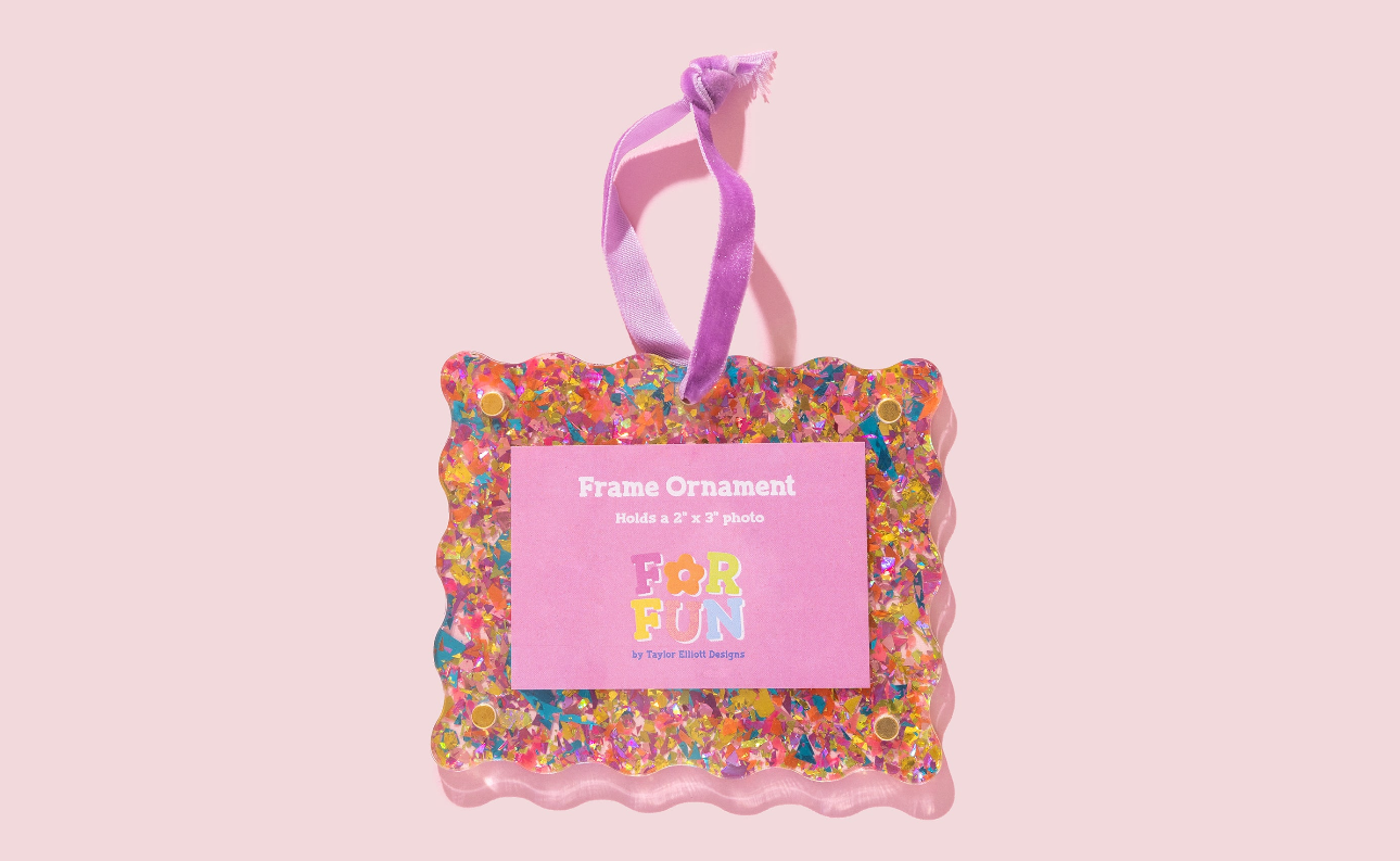 Pink Confetti Frame Ornament