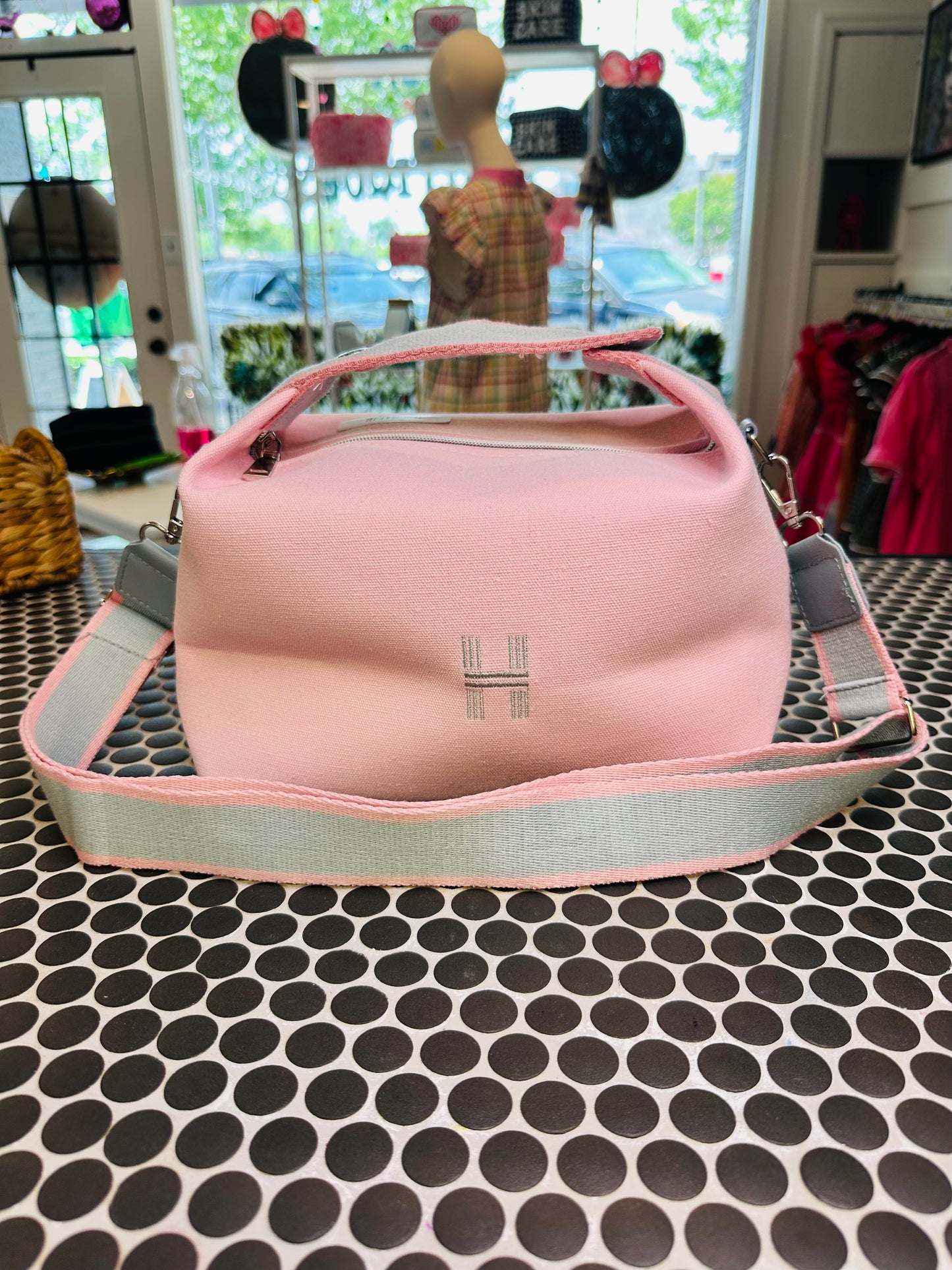 Large H Cosmetic Bags W/ Strap