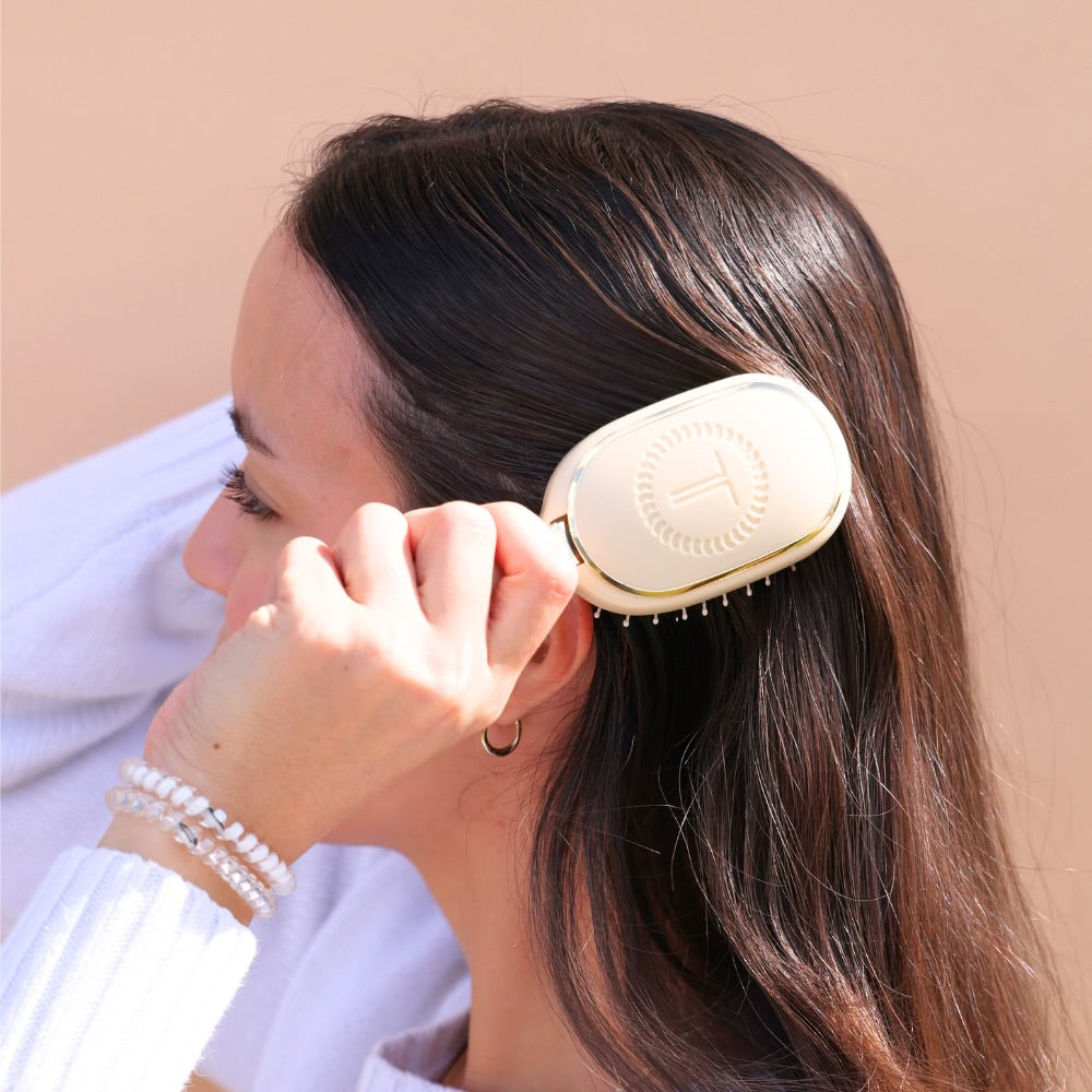 Mini Boar Bristle Hair Brush (Tan)