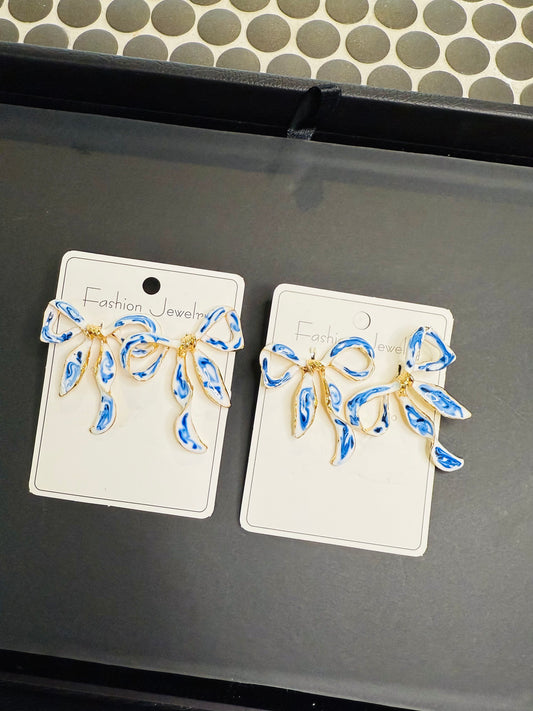Porcelain Bow Earrings