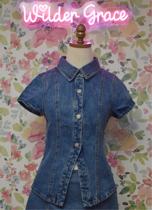 Denim Button Up Top