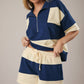 Navy & Cream Striped Set