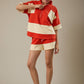 Red & Cream Striped Set