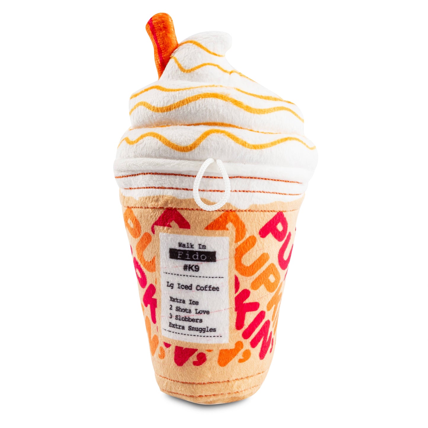 Pupkin’ Donuts Iced Coffee| Plush Squeaker Dog Toy