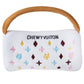 White Chewy Vuiton Purses | Plush Squeaker Dog Toy