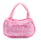 Pink Checker Chewy Vuiton Handbag  | Squeaker Dog Toy