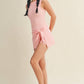 Gingham Print Sleeveless Wrap Tie Front Dress