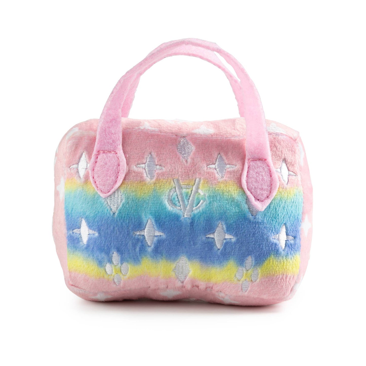 Pink Ombre Chewy Vuiton Handbag | Plush Squeaker Dog Toy