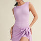 Gingham Print Sleeveless Wrap Tie Front Dress