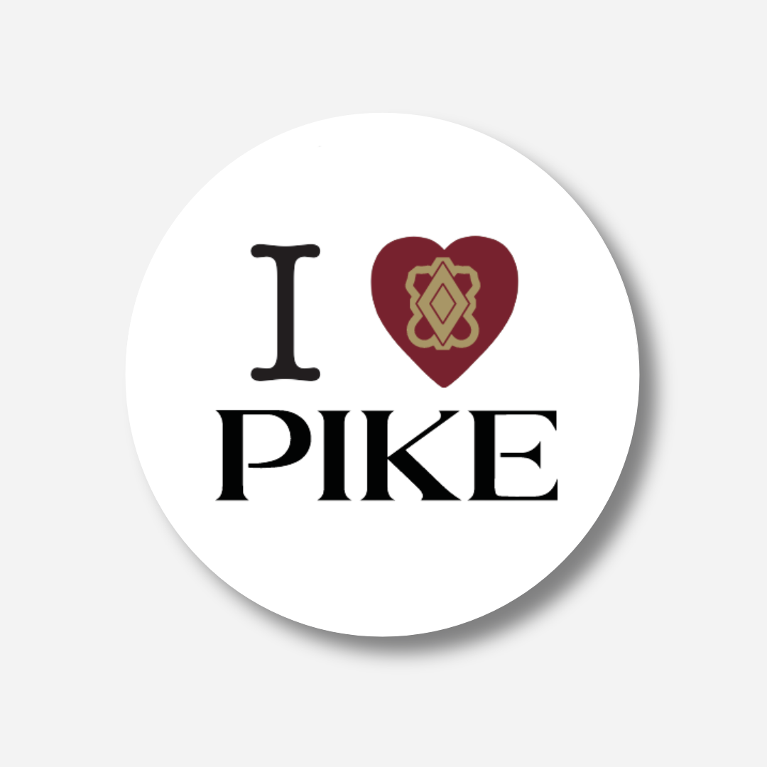 I Heart Pi Kappa Alpha Greek Button - 3.00 inch